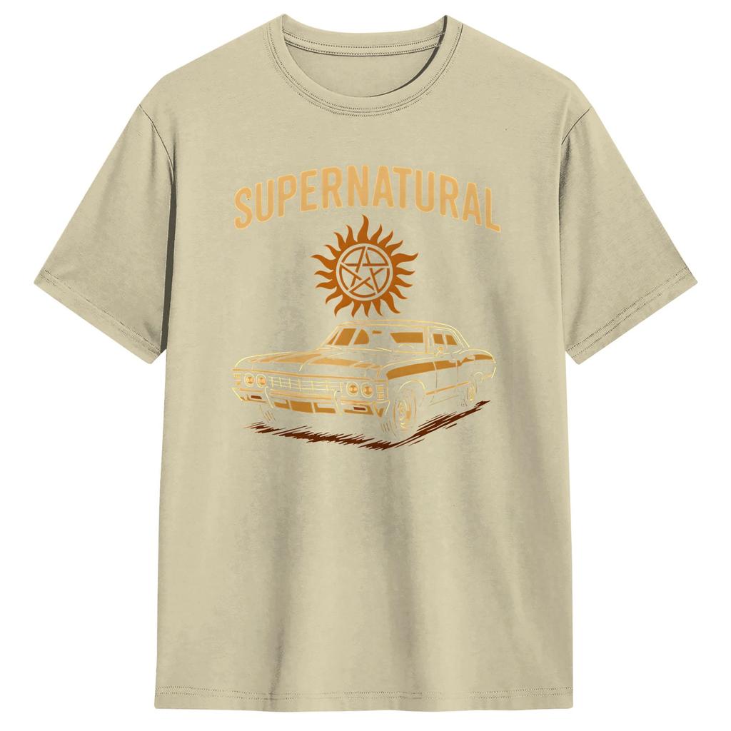 Impala Supernatural115 Carry On The Winchester Way T Shirt Unisex Cotton Unique TShirts O Neck Tees Short Sleeve Clothes Gift