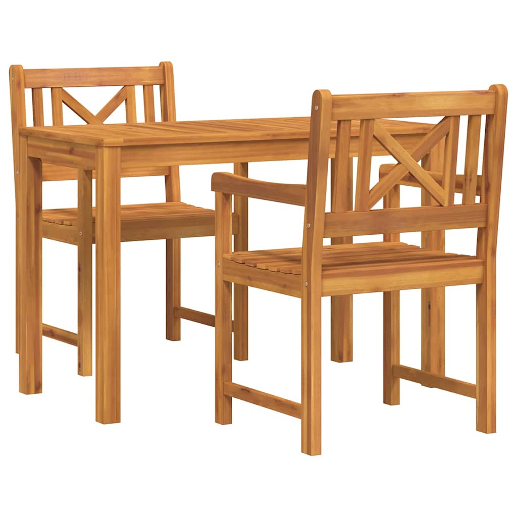 Garden Dining Set 3 pcs Brown Solid Acacia Wood