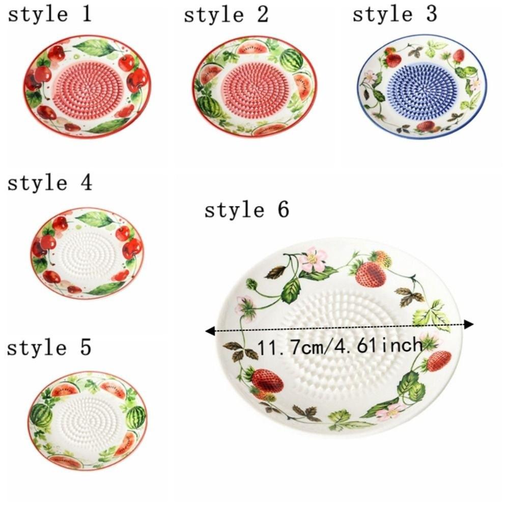 Round Plate Manual Garlic Masher Non-Slip Vegetable Grating Plate Ceramic Ginger Grater Kitchen