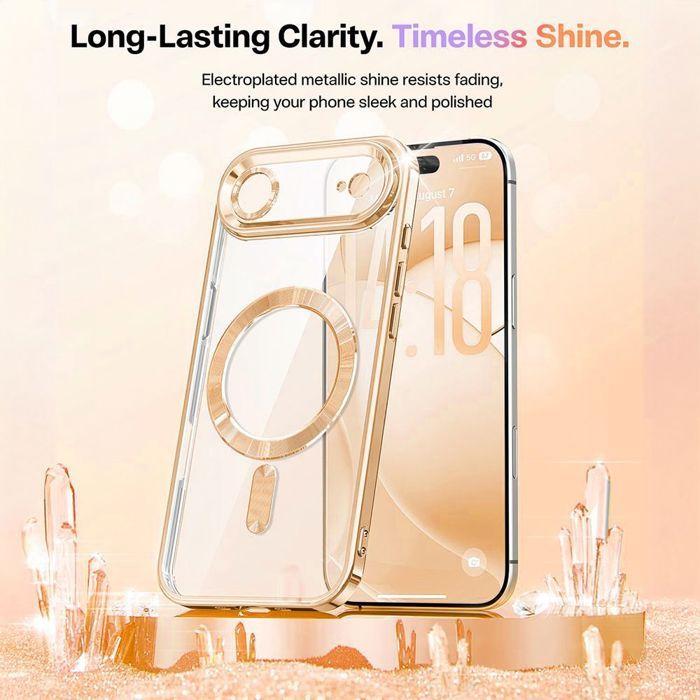 Coque de Protection - BOOLING - pour iPhone Air - avec Cercle Magnétique - Doré - 2 Verres Trempés
