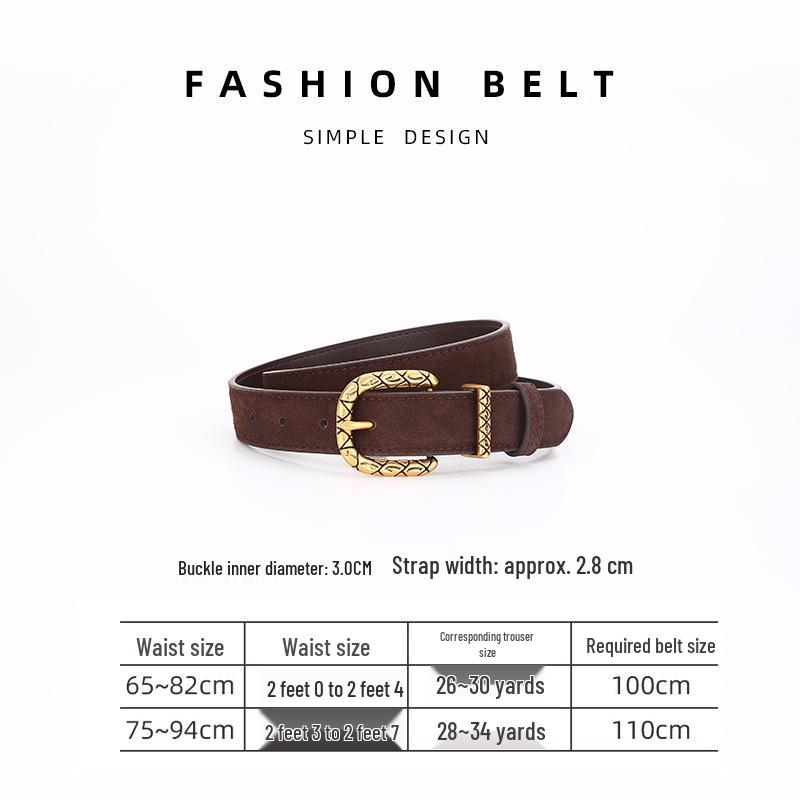 Women s Genuine Leather Wide Black Belt - 2025 Fashionable, Versatile, Decorative, High-End Cowhide Waistband for Jeans 105 cm темно-коричневого