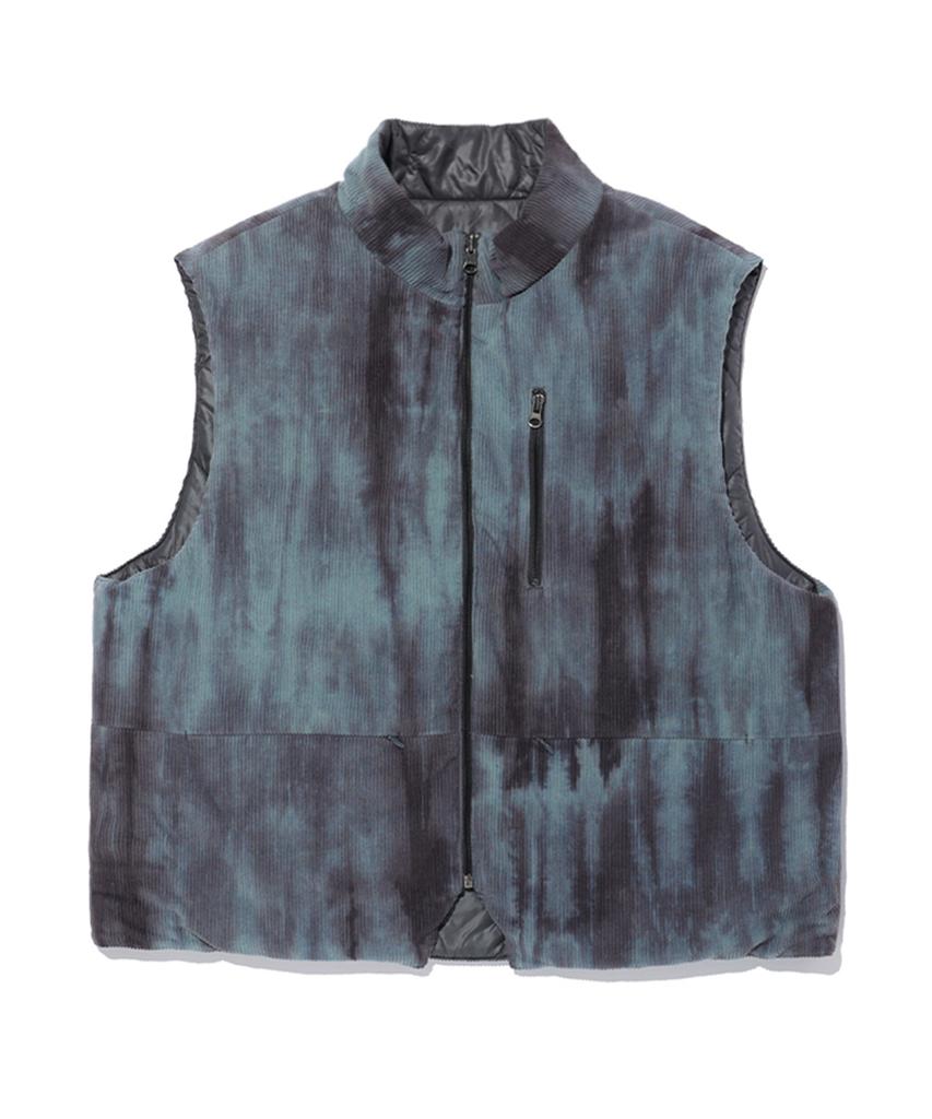 Critic Dyeing Corduroy Reversible Padding Vest Charcoal