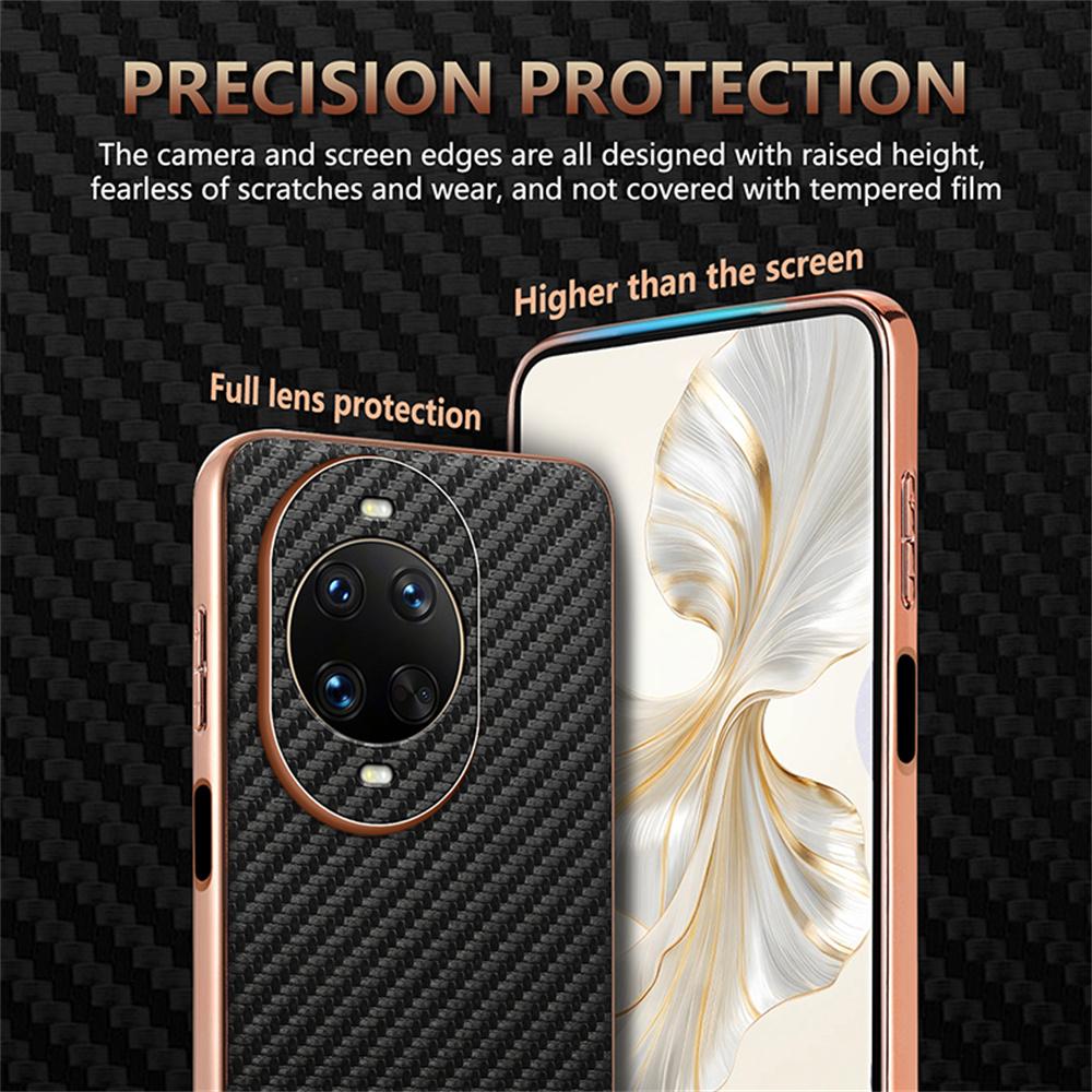 AZNS For Huawei nova 14 Ultra 5G Case Electroplating Carbon Fiber Texture PU+TPU Phone Cover