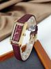 Retro Red Square Watch, Vintage And Sophisticated, Simple And Elegant Quartz Watch For Women, A Trendy Timepiece For Ladies.