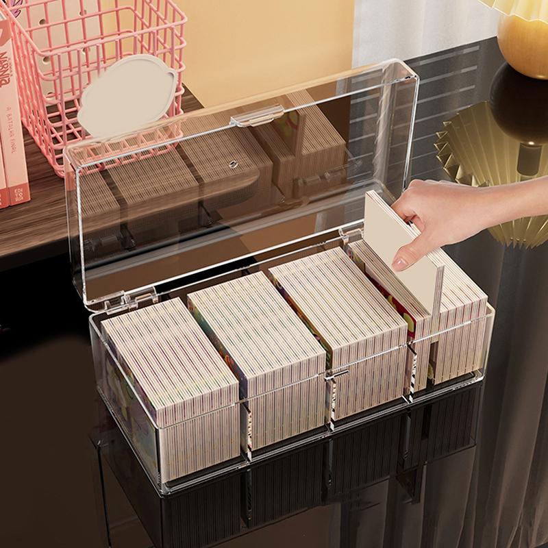 Kpop Pocard Storage Box Transparent Po Card Organizer Compartment Flip Box Card Case Protector Container