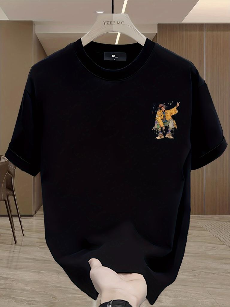 Summer Adult Mens 100 Cotton Pattern Tshirt Energetic Street Fashion Design Casual Daily Fit Suitable Women Soft Loose Fit