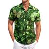 Men's Casual Short-sleeved Shirt Slim Fit Stylish Men's St. Patrick Print