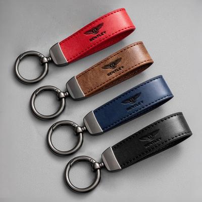 Car Luxury Vintage Leather Keychain Keyring Pendant For New Bentley Flying Spur Continental GT Bentayga Mulsanne AutoAccessories