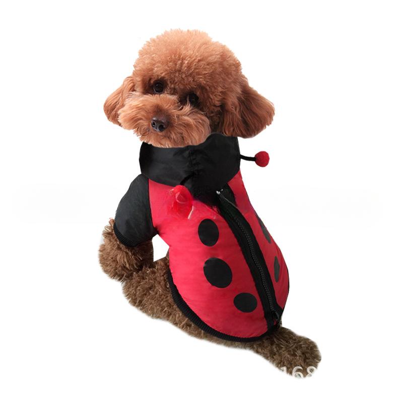Pet Clothing, Halloween 3D Ladybug Dog Cotton-padded Jacket, Funny Puppy Coat