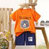 Childrens Cotton Short Sleeve Tshirt And Shorts Set With Cartoon Prints For Toddler Summer Wear
