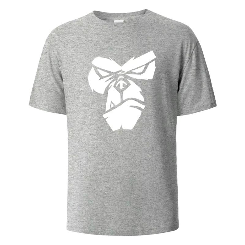 2025 Summer Fashion Trend Gorilla Face Fun Printed T-shirt for Men and Women Casual Short-sleeved Round-neck Cotton Top