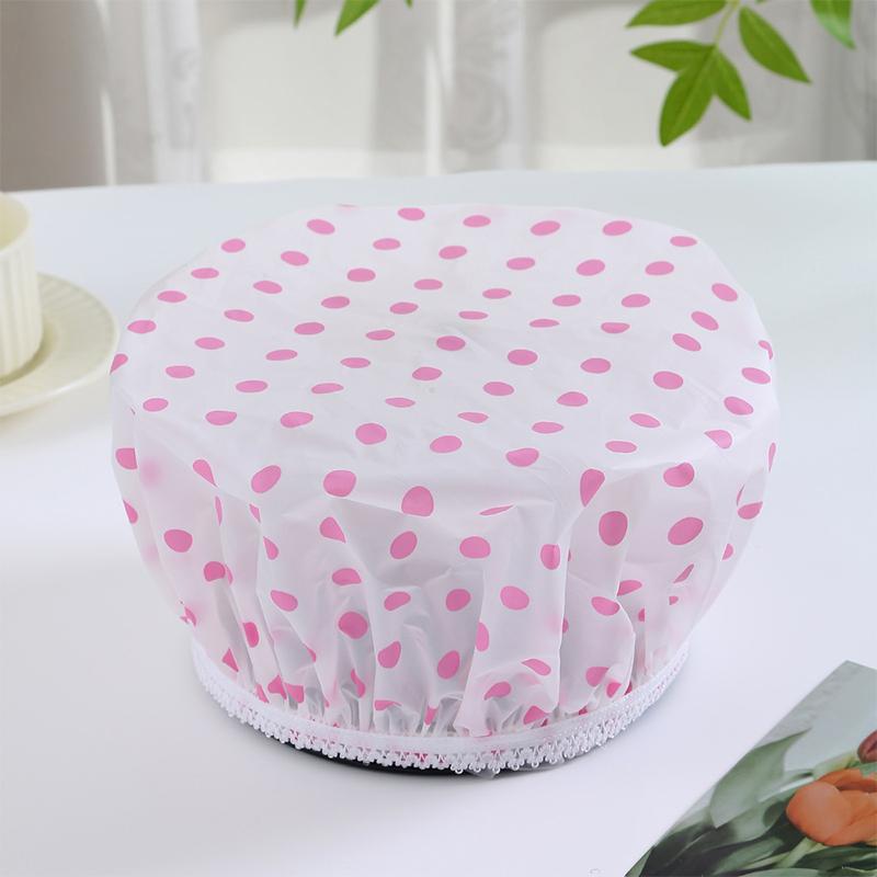 Flower Pattern Double Layer Shower Cap Waterproof Reusable Printed Bath Hair Bonnet For Women Ladies Spa Salon Home Travel Use
