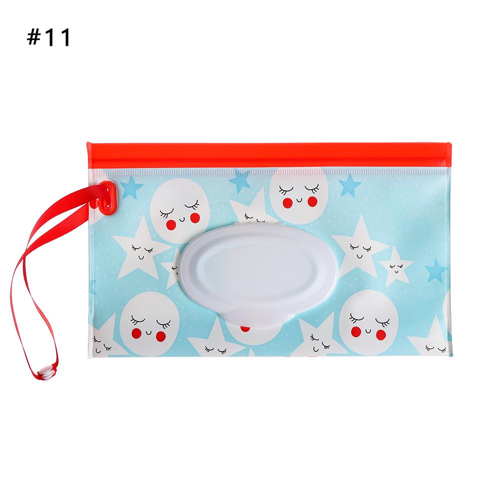 EVA Baby Wet Wipe Pouch Portable Wipes Holder Case Flip Cover Snap-Strap Reusable Refillable Cosmetic Pouch Useful Tissue Box