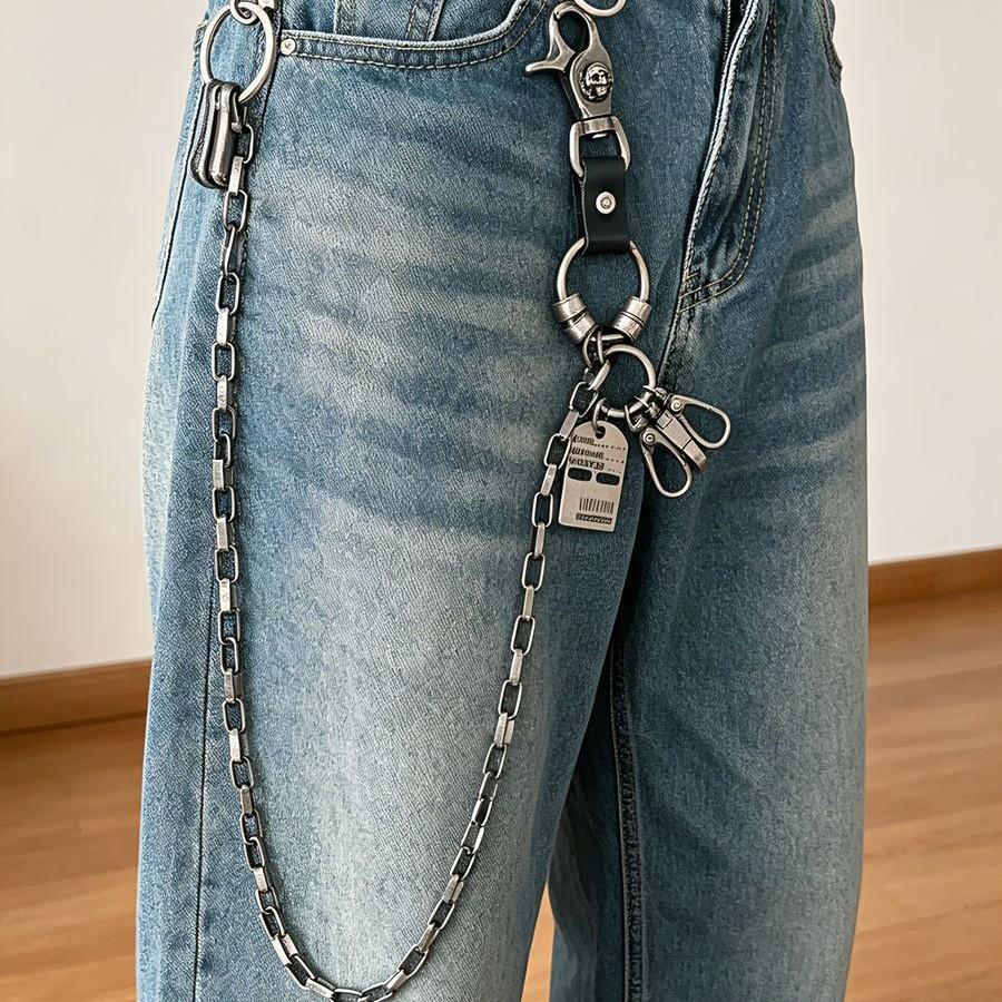 Punk Summer Single Circle Pants Chain Hip Hop Men's and Women's Skull Bead Chain Pants Chain
