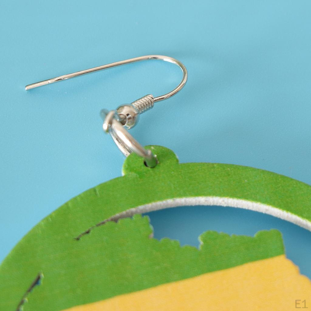 Africa Wooden Round Earrings Jewelry