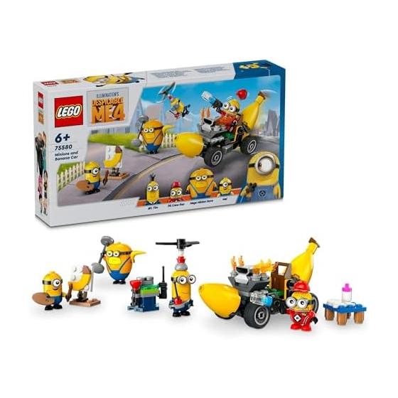 LEGO Minion Minion and Banana Car Toy Birthday Present Block Educational Girls Boys Children 6 Years Old 7 Years Old 8 Years Old 9 Years Old Vehicle