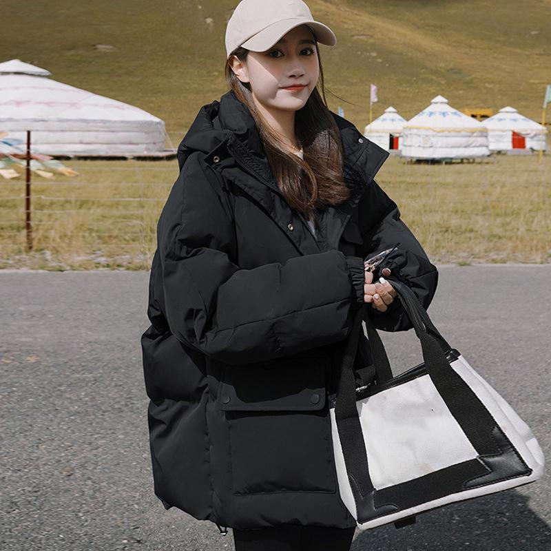 

Осенние и зимние пуховые и хлопковые куртки, куртки с капюшоном, короткие и средние повседневные хлопковые куртки в студенческом стиле, верхняя одежда S чёрный