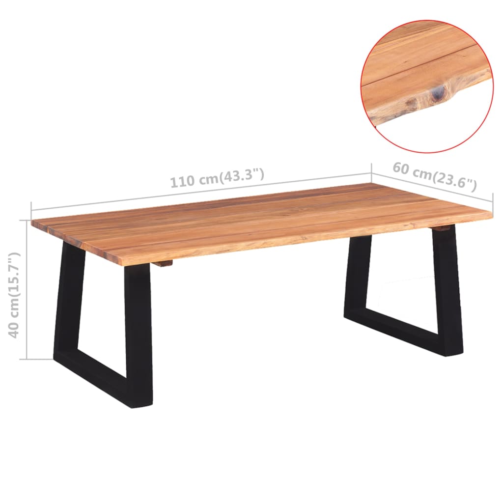 Coffee Table Solid Acacia Wood 110 x 60 x 40 cm