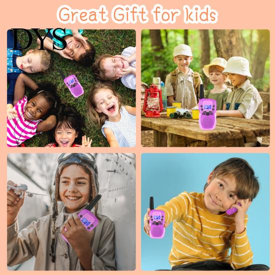 2Pcs Walkie Talkies with 22 Channels 2 Way Radio Gifts 3 Kilometers Long Range Toys for 3-12 Year Old Girls Kids To Outside Adventures Hiking Camping