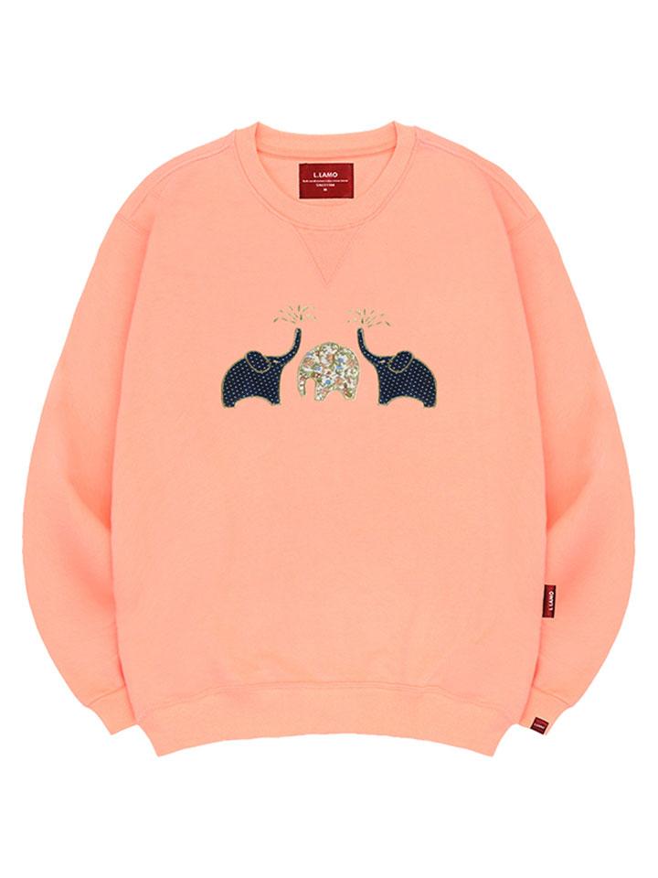 Ellamo Embossed Elephant Sweatshirt Unisex Plus Size S~4Xl (Type B)