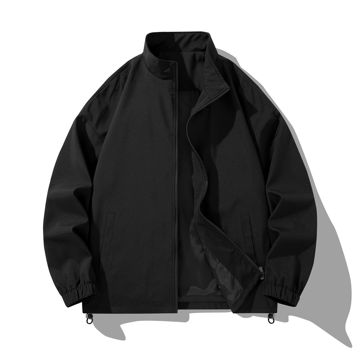 

Куртка со стойкой мужская весенне-осенняя новая корейская универсальная свободная повседневная трендовая верхняя одежда 2XL чёрный