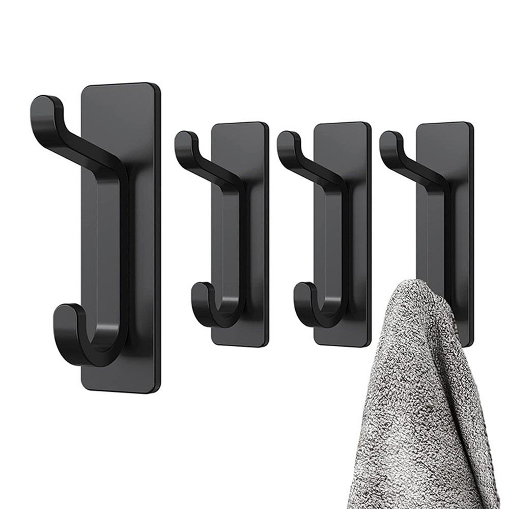 

Black/Silver Wall Clothes Hanger Self Adhesive Coat Rack Stainless Steel Towel Hooks Entryway серебряный