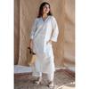 Indian Designer Cotton White Kurti Women Bollywood Top Tunic Kurta Pant Set SC-2281a1