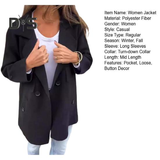 Женская куртка с отложным воротником и карманами — фото 7