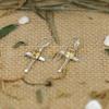 Sterling Silver Cross Earrings: Minimalist Red Garnet Religious Jewelry
