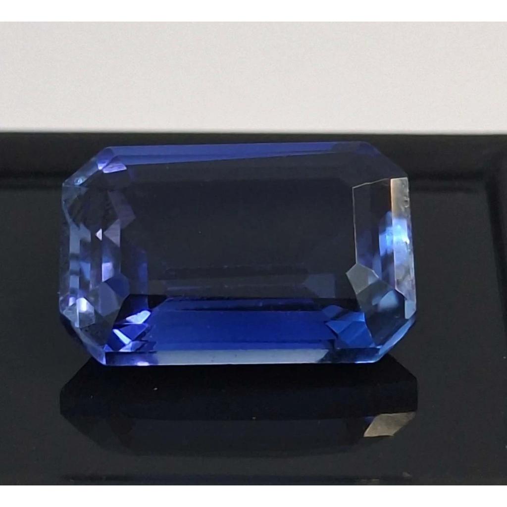 Stunning Blue Tanzanite Natural Emerald Cut 8-10 Ct Certified Loose Gemstone