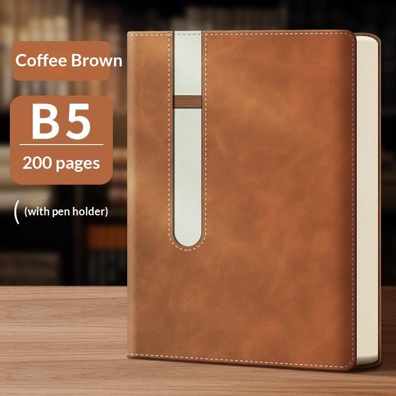 A5 B5 Notebook Pu Leather Notebook With Pen Holder Loop Thickened Suitable Journal For Work, Diary And Business
