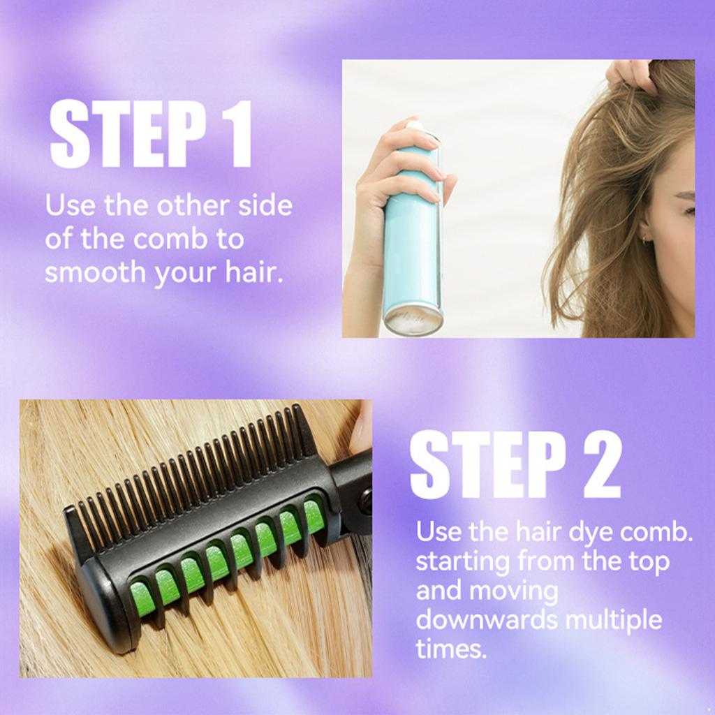 Temporary Hair Color Comb with Foldable Design for Quick Bright Hair Chalk Styling Non Toxic Washable Colorful Hairbrush for Adults Halloween Cosplay