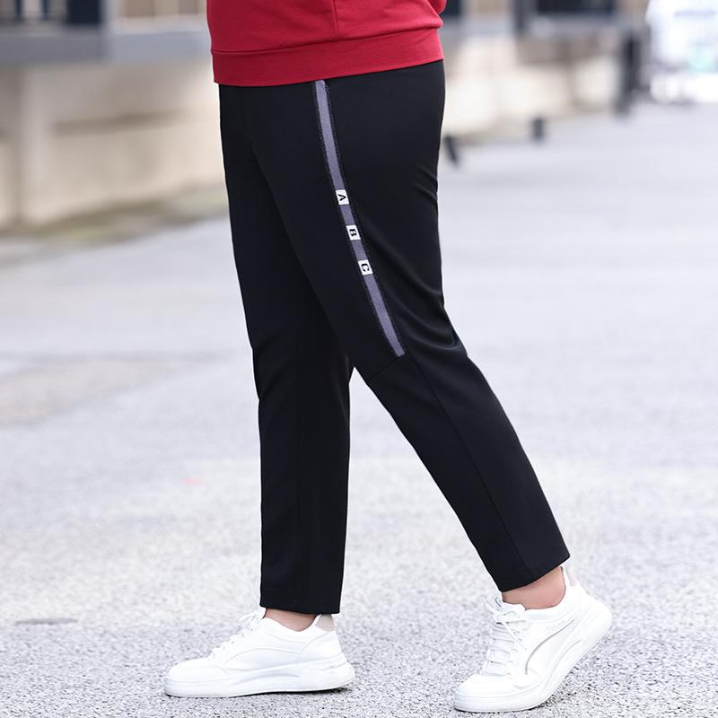 

Большие размеры женские осенние новые повседневные с высокой талией эластичные тонкие брюки Harlan Small Feet XL чёрный