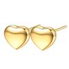9MM 18K Gold Heart Stainless Steel Stud Earrings with Smooth Surface