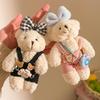 Cute Bear Plush Doll Pendant: Heart Backpack Charm for Girls