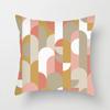 Nordic Pink Geometric Cushion Cover Home Decor Sofa Pillowcase Floral Print Soft Peach Skin Pillowcase