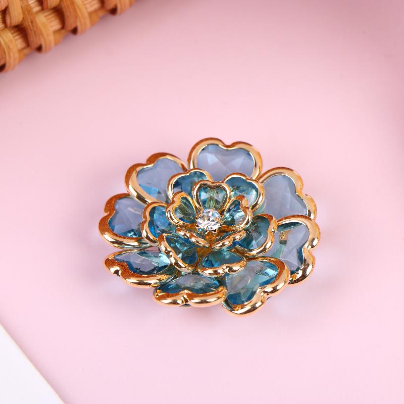 Faux Shell Pearl Flower Button Decorative Covers Women Shirt Accessories Cufflinks Luxury Rhinestone Button Clip For Clothing