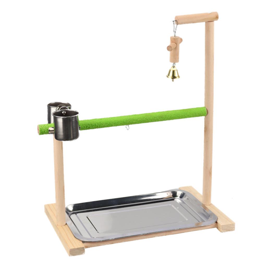 Bird Perch Parrot Stand Toy Natural Wood Playground Gym Accessories for Cage