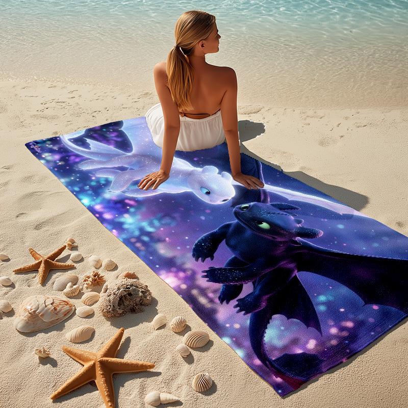 Dragon Flight Stylish Digital Printing Beach Towel Quick Drying Absorbent Blanket For Beach Pool Gym Travel Christmas Gift C9211821