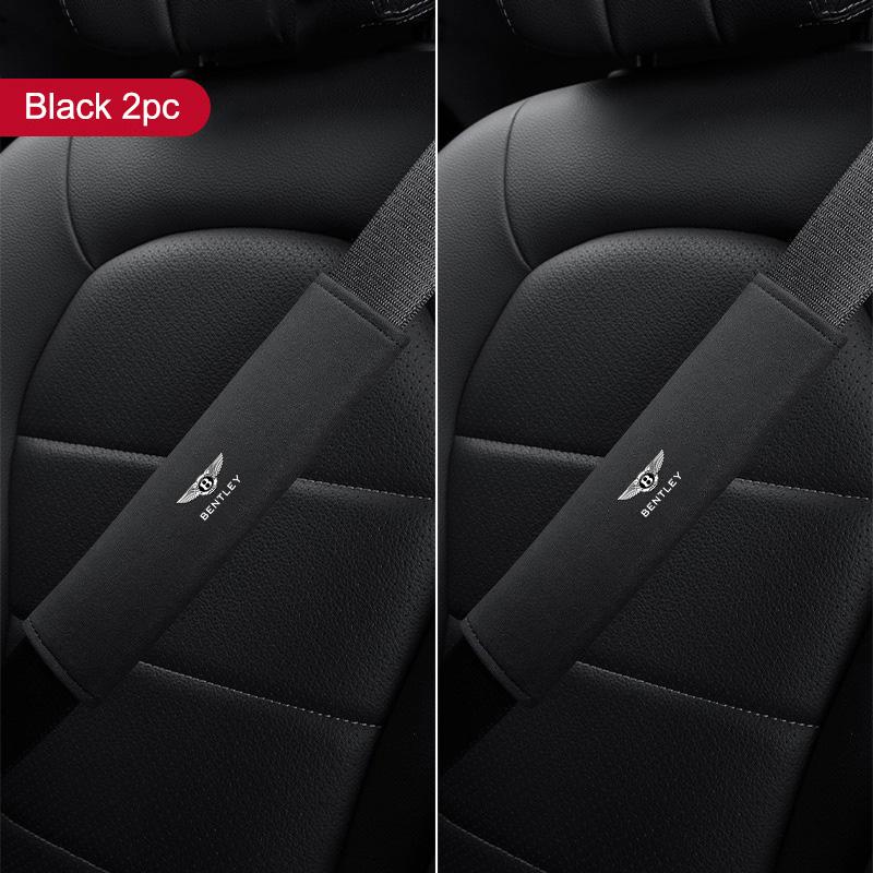 

2Pcs Suede Car Seat Belt Shoulder Cover Breathable Safety Belts Pad For New Bentley Flying Spur Continental GT Bentayga Mulsanne