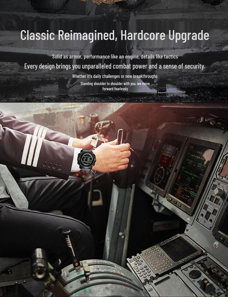Sanda Multifunctional Sports Watch: Air Pressure, Temperature, Altitude, Weather Forecast, Compass, Pedometer, Luminous Display.