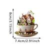 Easter Pendant 2d Flat Acrylic Coffee Cup House Easter Egg Ornaments Coffee Cup House Easter Egg  Hangable Decor Party Supplies