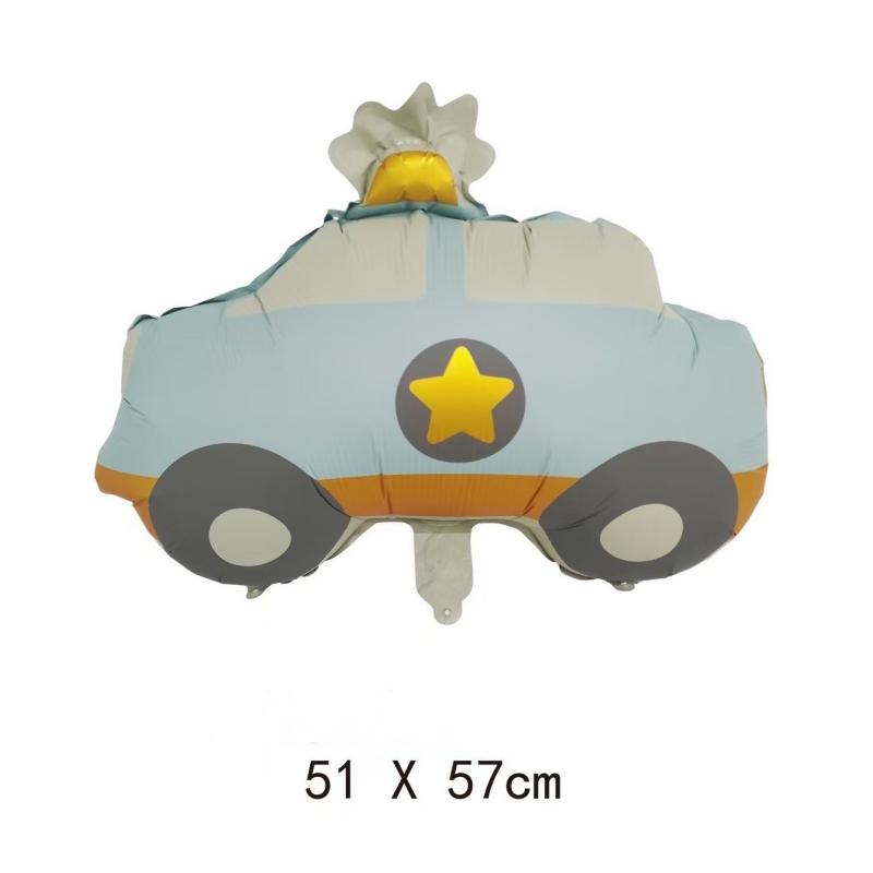 

4Pcs/Set Cartoon Matte Bear Rainbow Plane Car Foil Balloons Happy Birthday Party Decorations Kids Girl Boy Baby Shower Toys Supplies police car