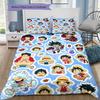 Monkey D. Luffy Muster Bettwäsche Bettdecke Set Bettbezug Kissenbezug Zuhause Geburtstagsgeschenk(1 Bettbezug + 2 Kissenbezüge, ohne Füllung)