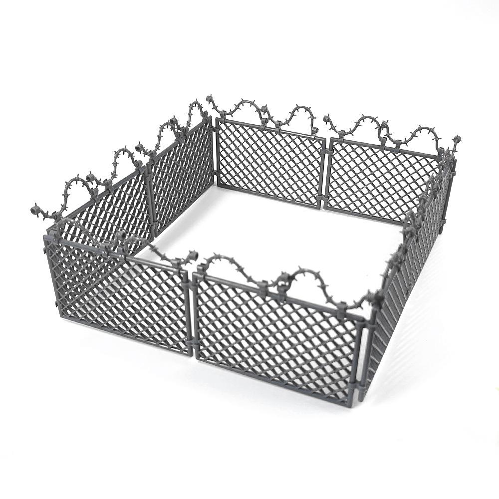 Fence Figurine Military Diy Iron Mesh Fence Scene Decoration Compatible Small Particle Building Block Garage Toy