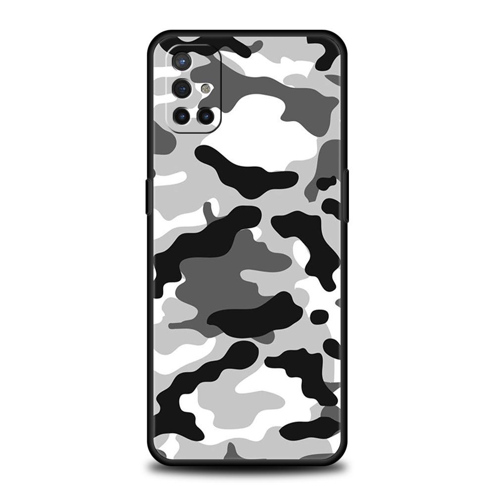 Camouflage Camo Military Phone Case For OnePlus 12R 9R 12 11 10 Pro 9 8 7 7T 8T 10T 9RT Nord 2T N10 N200 CE 2 5G Black Cover