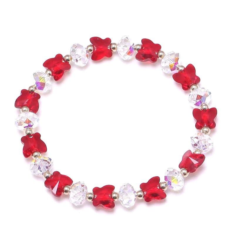 Fashion Butterfly Charm Crystal Stretch Beaded Bracelets Elastic Rope Women Temperament Bracelet&Bangles Charms Bohemian Jewelry