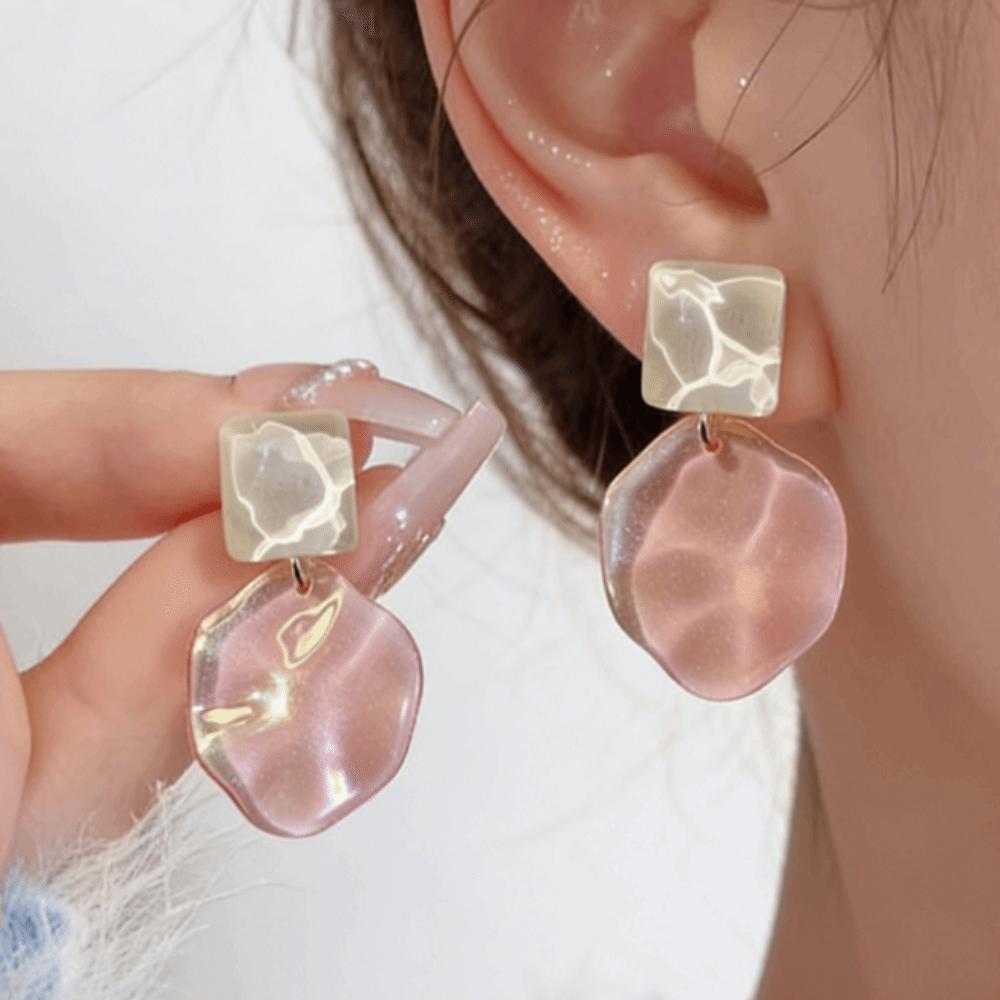 Sweet Irregular Geometric Ear Stud Wavy Round Jewelry Water Ripple Eardrop Spring Summer