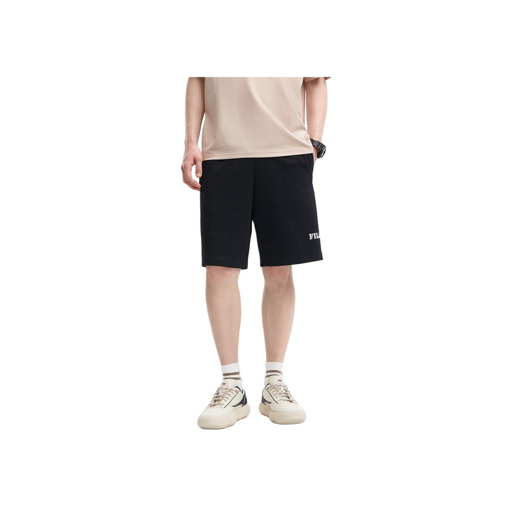 Fila Fleece Solid Color Loose Casual Shorts Men Shorts Black F51M429601F-BK