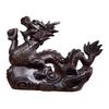 Wooden Carving Chinese Dragon Figurine Fengshui Decoration 3.9inch Long Souvenir Spring Festival for Desktop Decor Lifelike